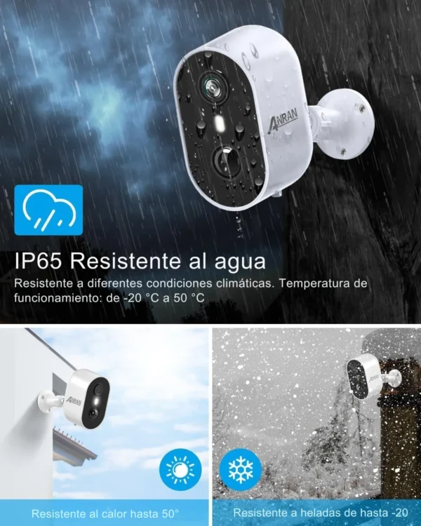 2 cámaras de exteriores con panel solar inalámbricas