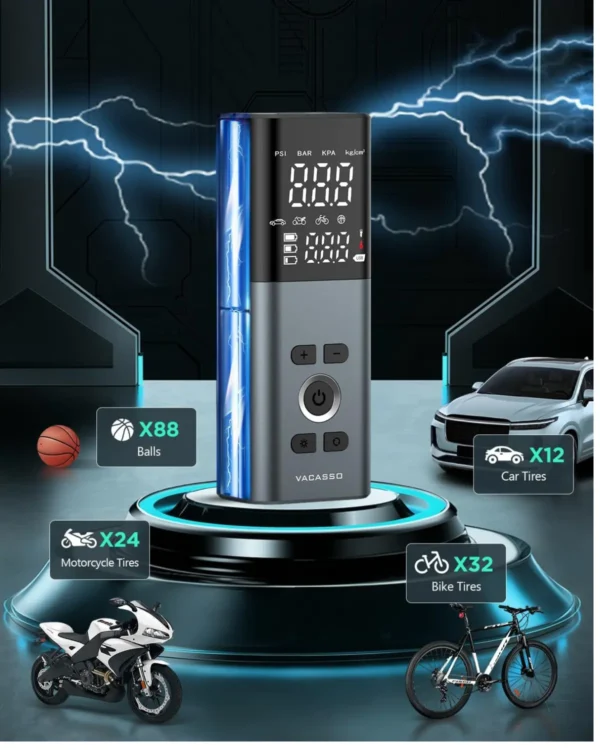 Compresor de aire portátil para inflar neumáticos con 20.000 MAH de bateria