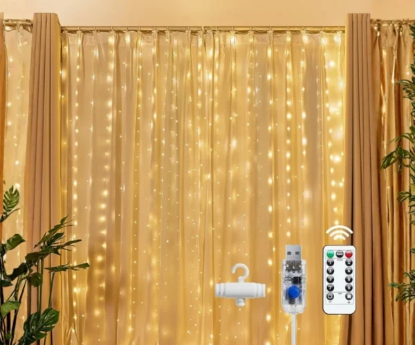 Cortina de luces led , de 3 por 3 con diferentes modos